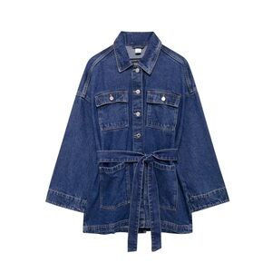 Zara Blue Denim Jean Jacket Dress